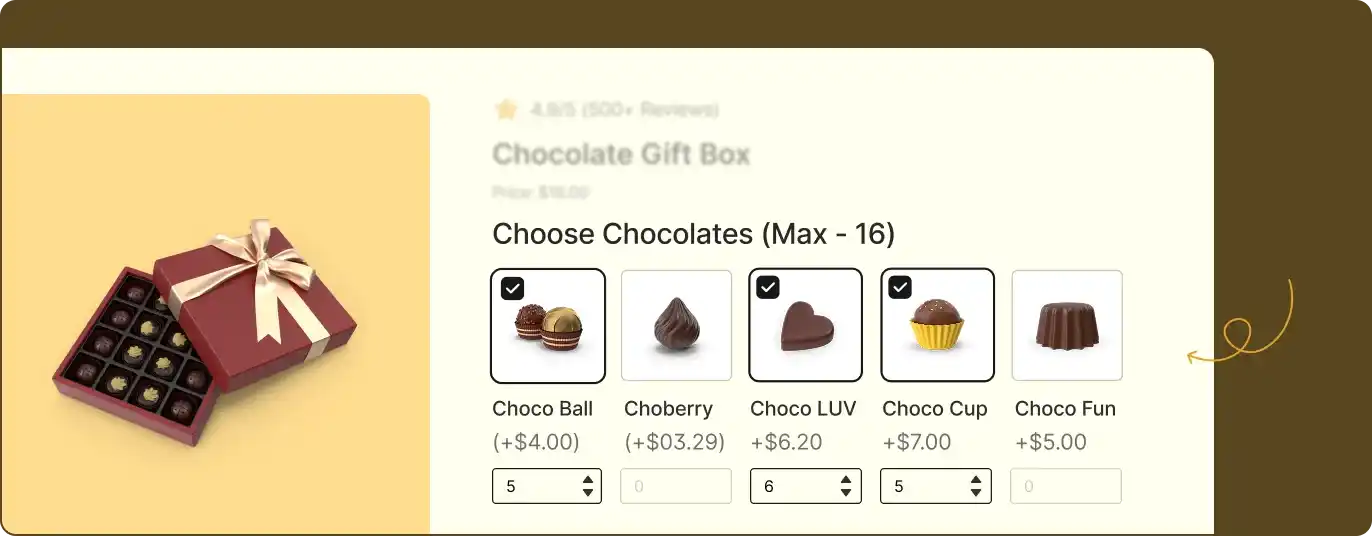 Screenshot showcasing how image swatches will look on the product page.