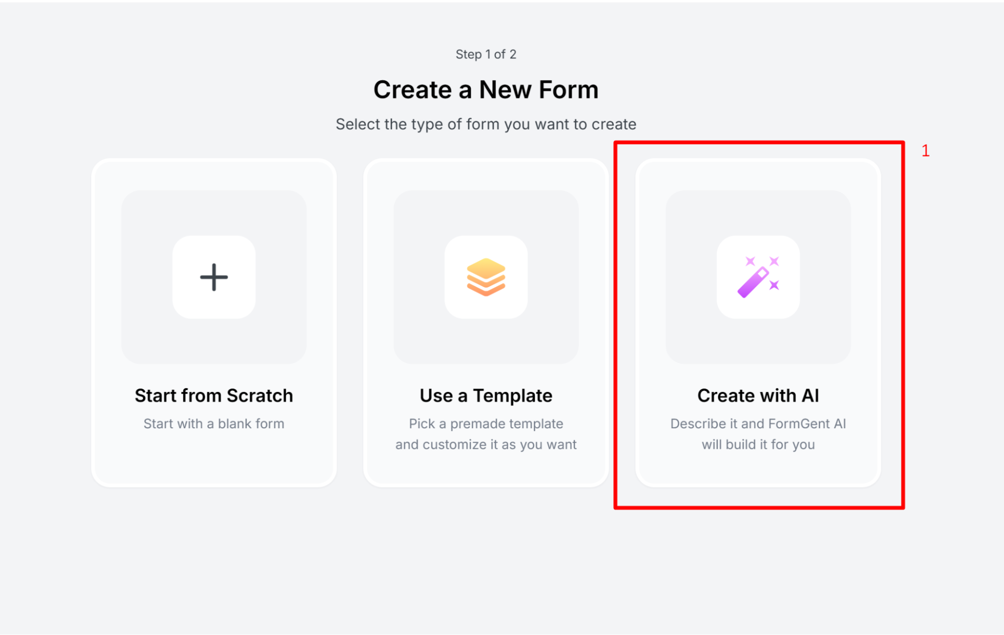 create the form with AI