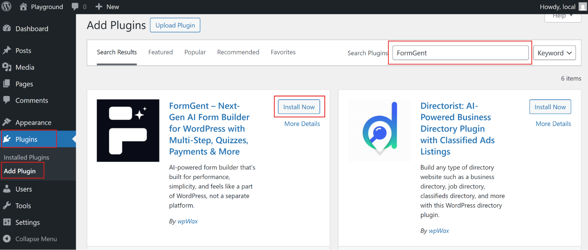 Installing FormGent plugin