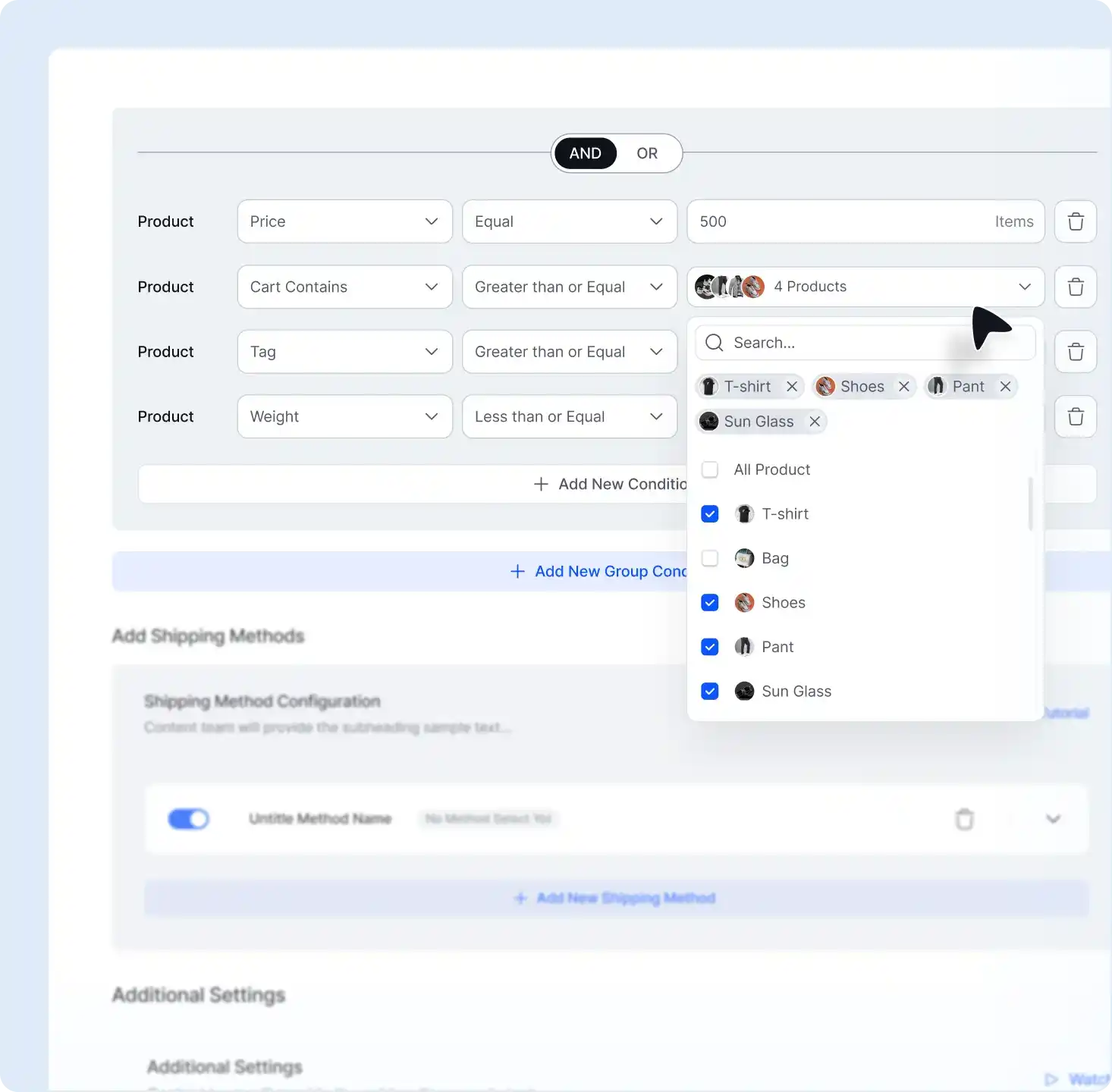 Product / Category Based Shipping