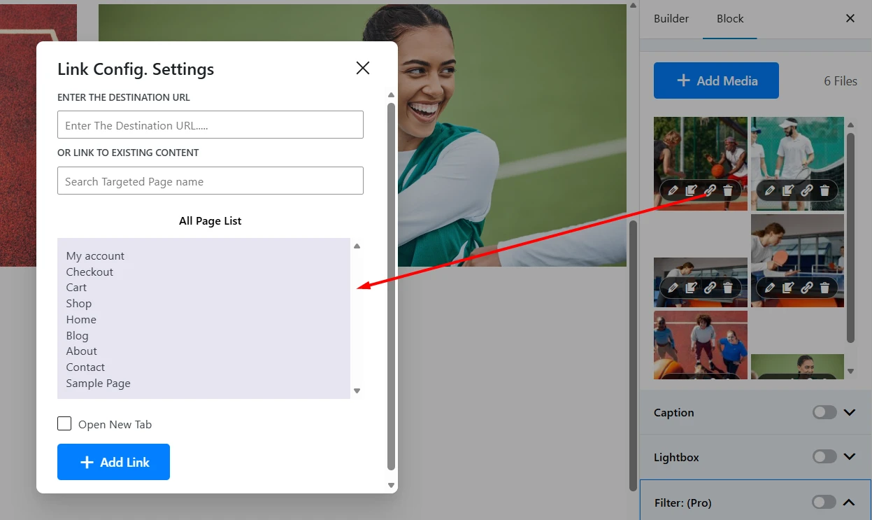 Adding Links for the PostX Gallery Block
