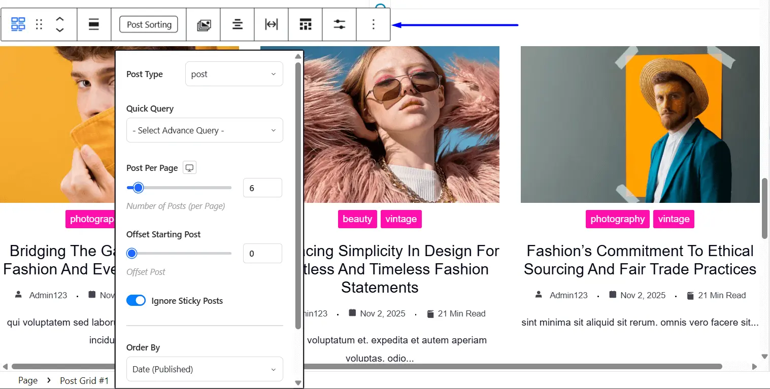 Changes to settings toolbar