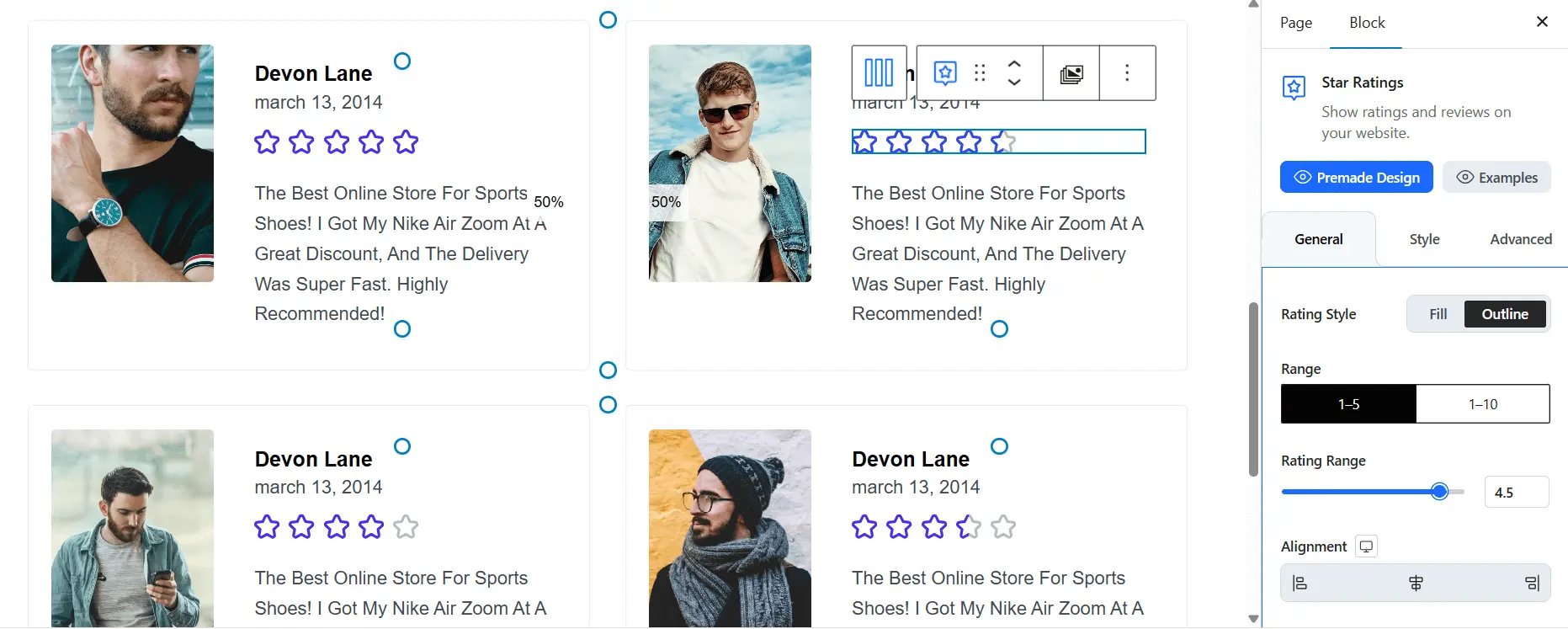 Star Ratings Block in PostX