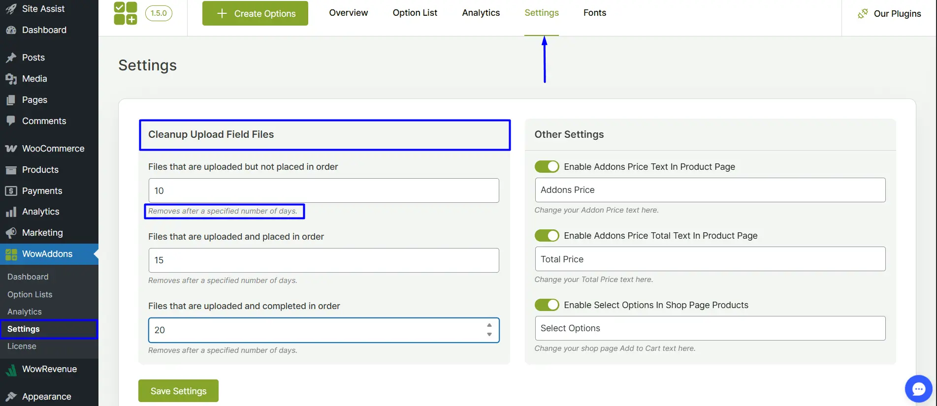 WowAddons v1.5 - Uploaded files Clean up