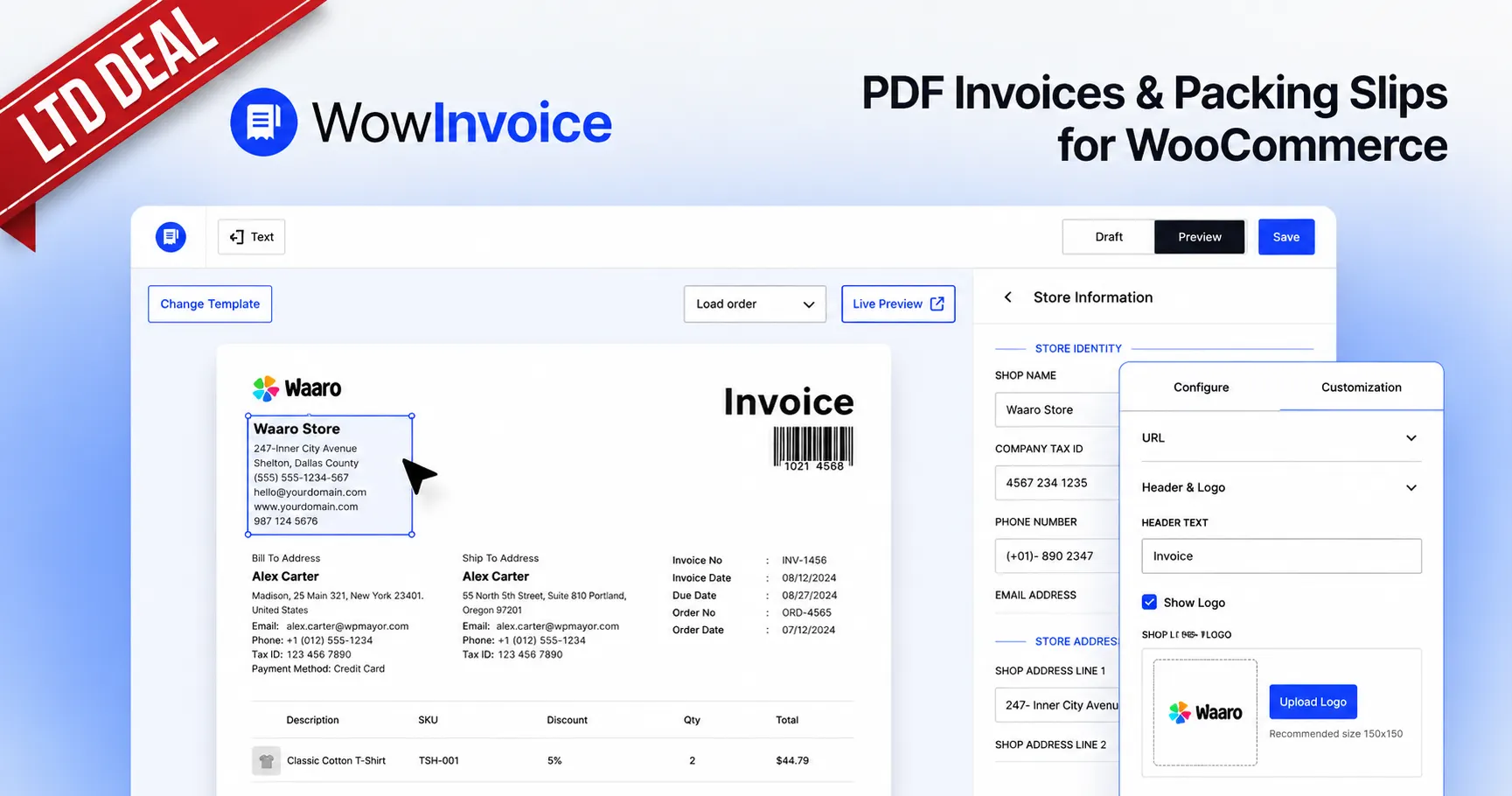Banner image showing lifetime deal of WowInvoice