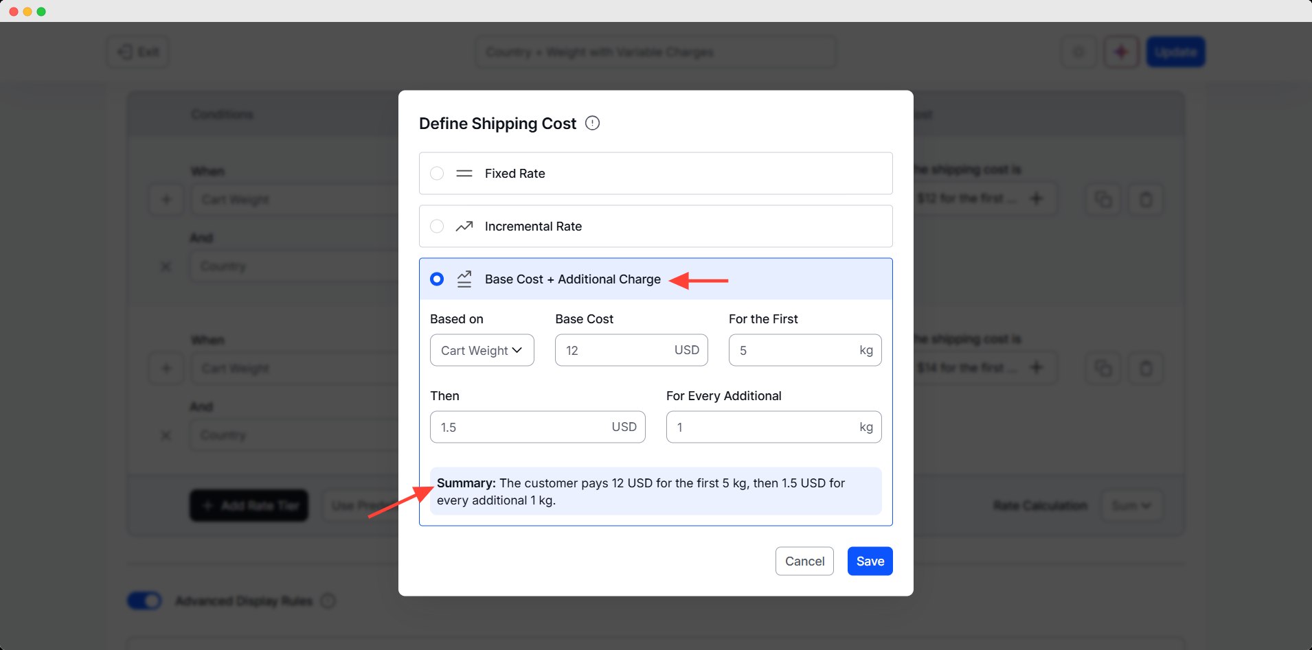 progressive shipping rate setting