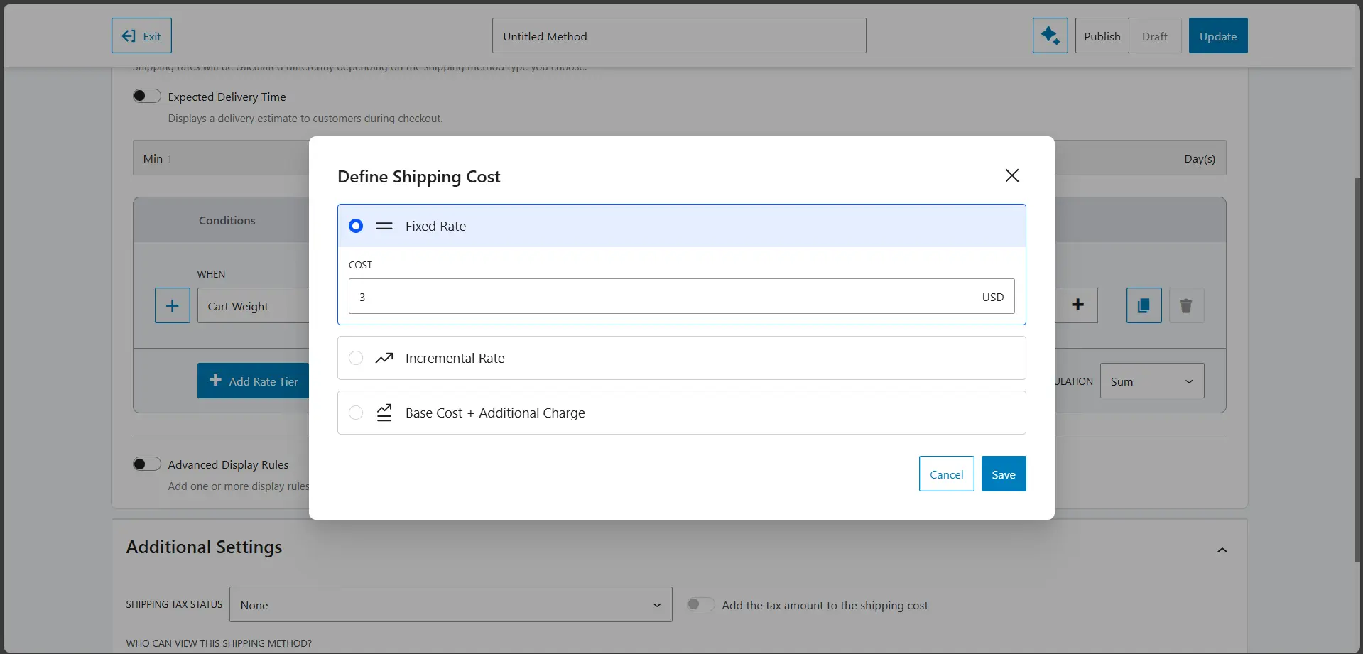 Set a fixed shipping rate