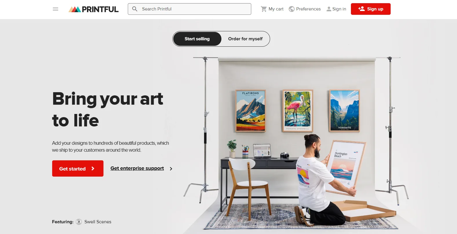 Image of the Printful platform