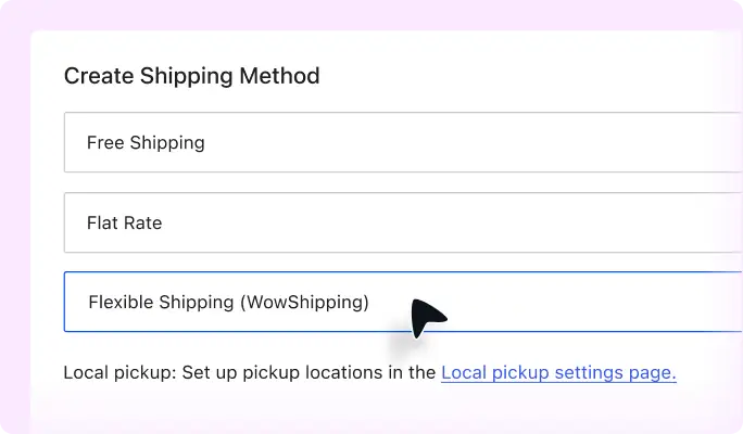 Preview of adding WowShipping's flexible method to the WooCommerce zone.