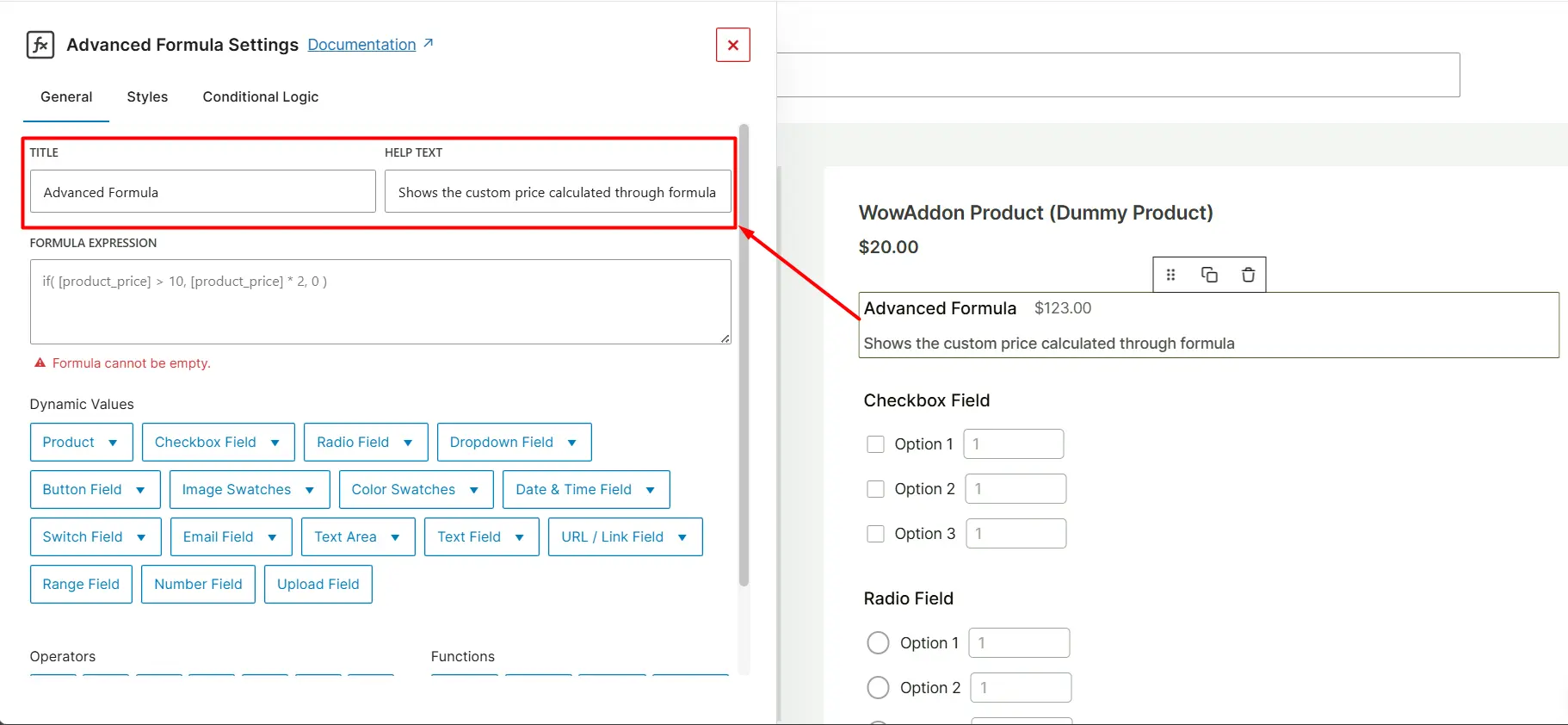 Advanced Formula Field
