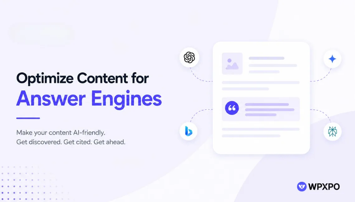 Banner image for the blog that discusses optimizing content for answer engines.