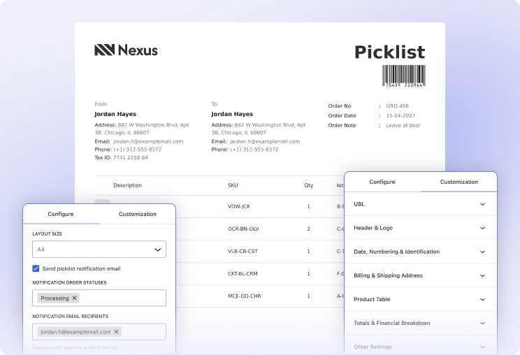 Screenshot demonstrating how WowInvoice picklist configuration works.