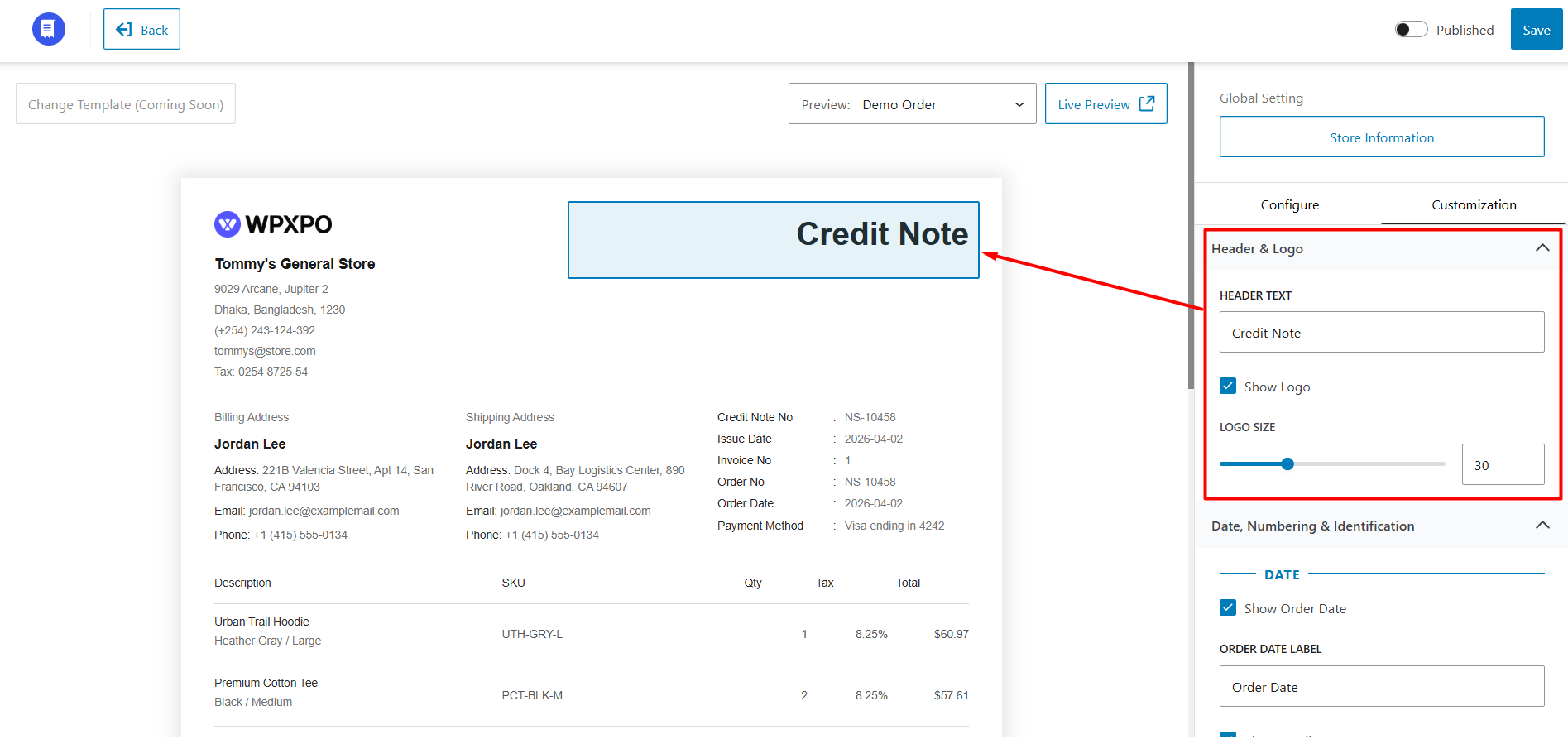 Credit Note