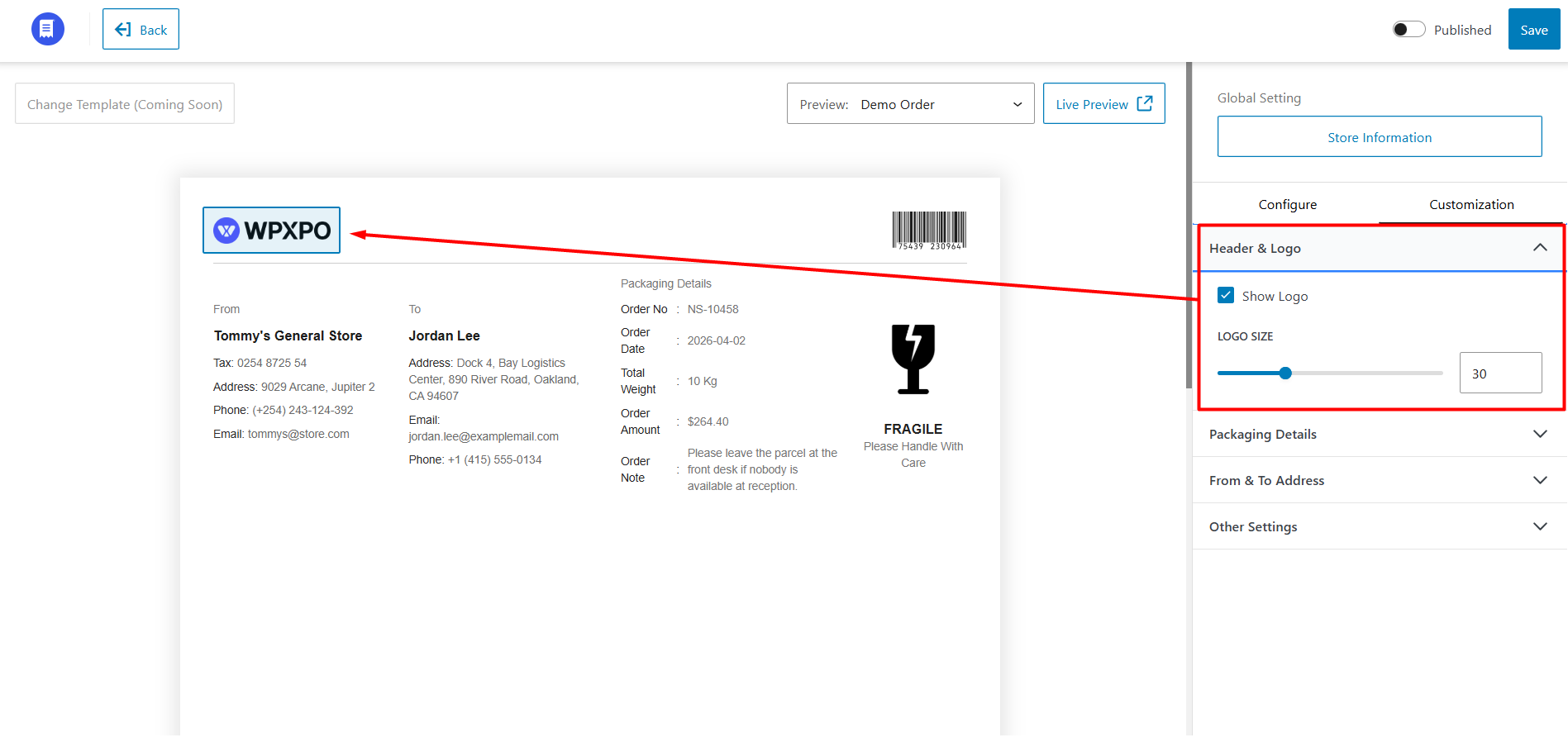 Shipping Label