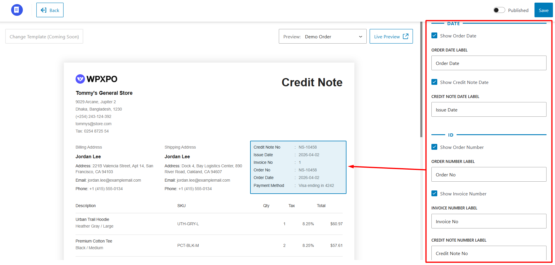 Credit Note