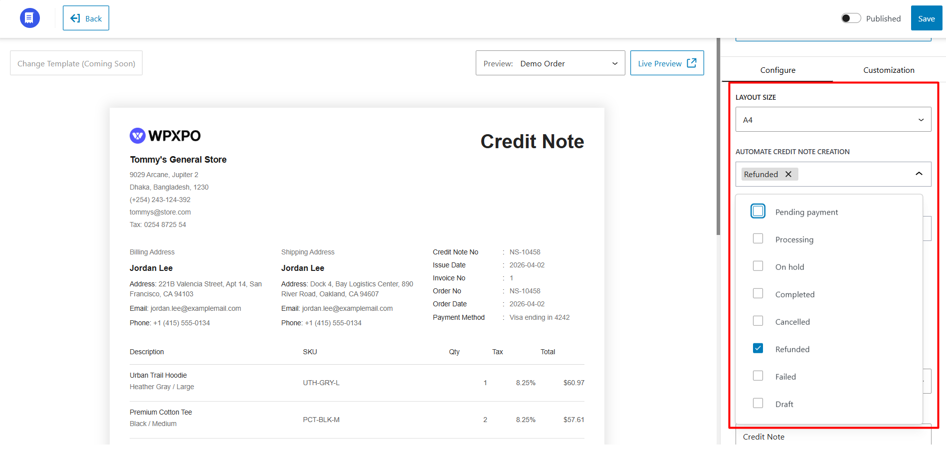 Credit Note