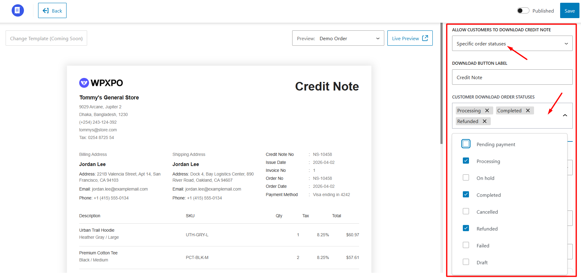 Credit Note