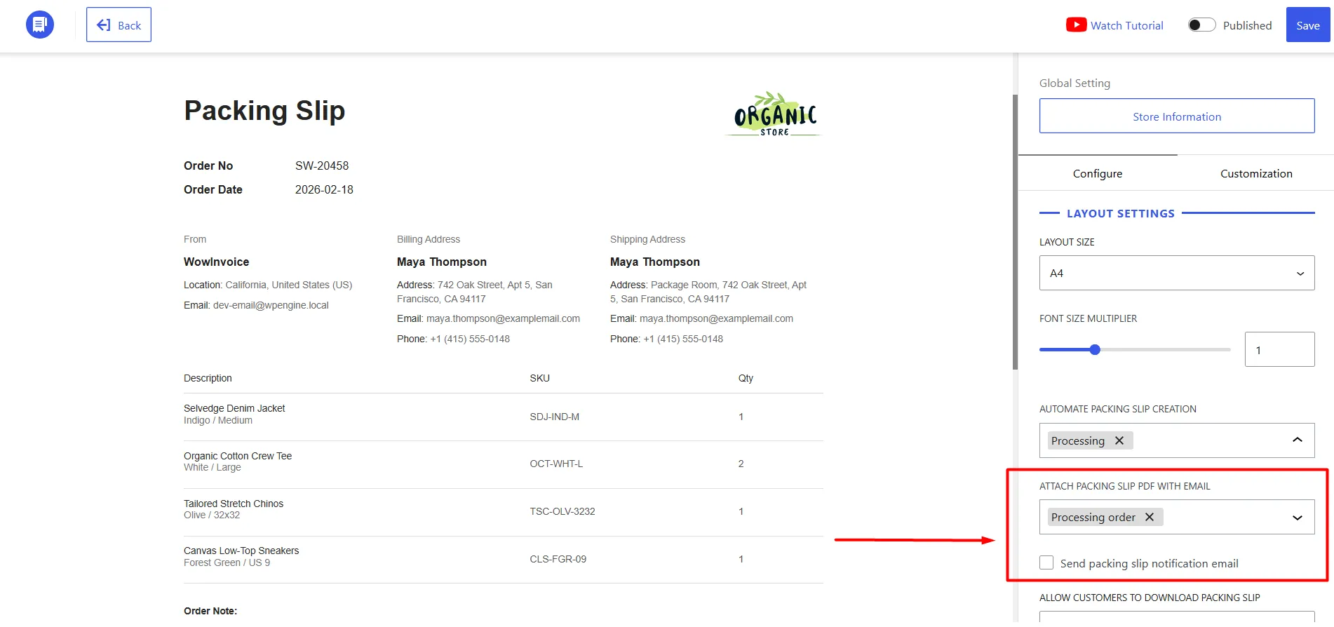 WowInvoice lets you attach pdfs to email in free version