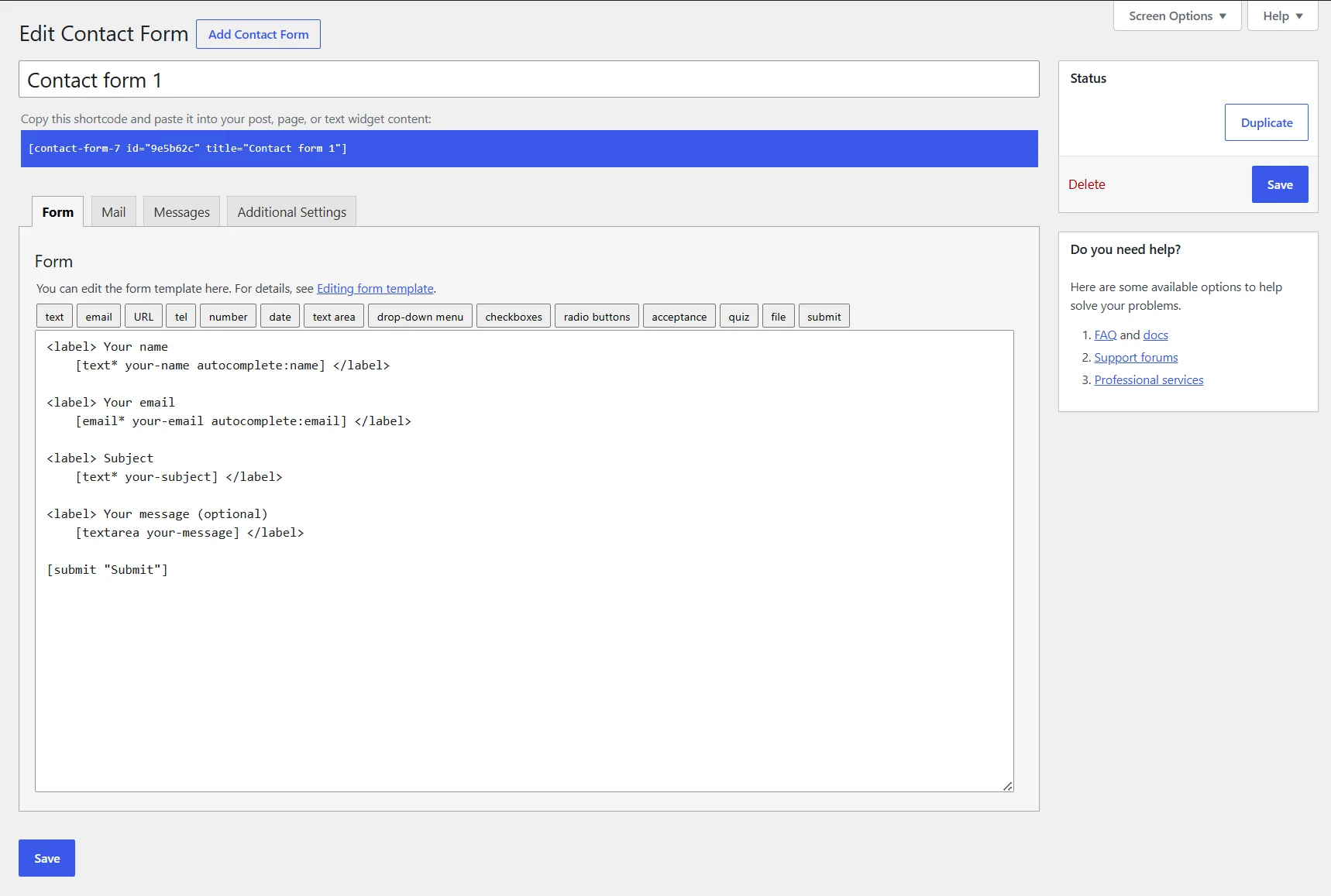 contact form 7 plugin
