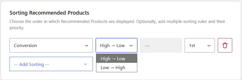 Conversion shorting conditions