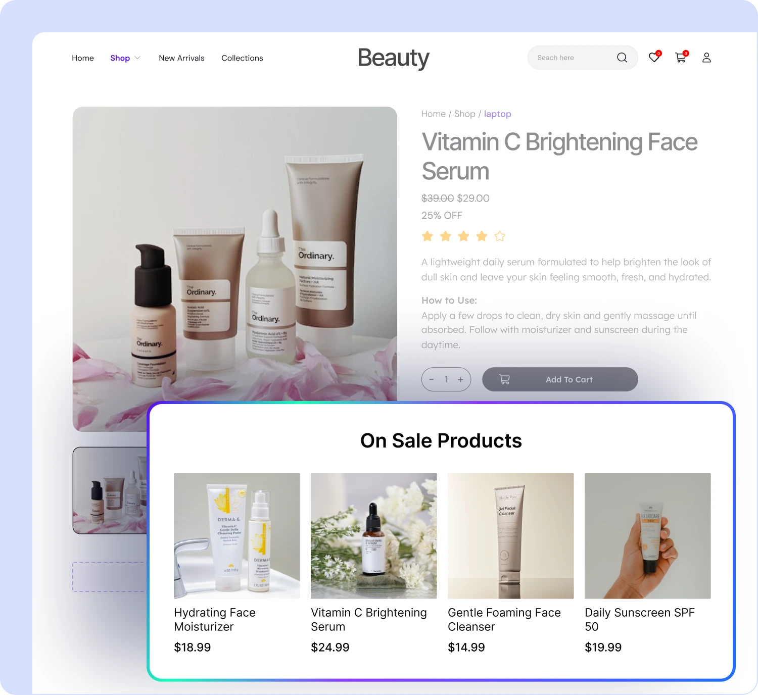 Banner image showing On Sale Products recommendation template