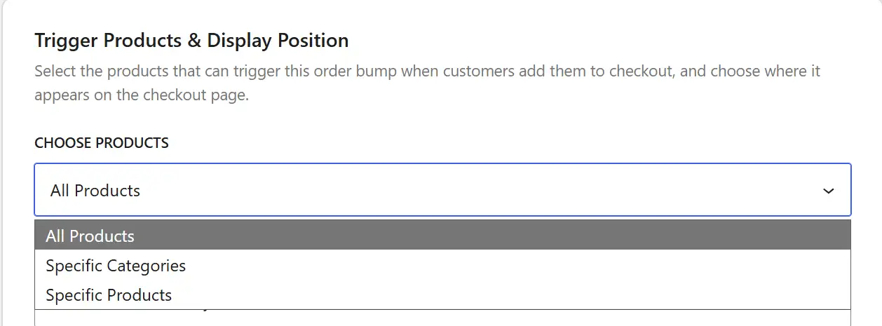 Order Bump Trigger Products in WowRecommend
