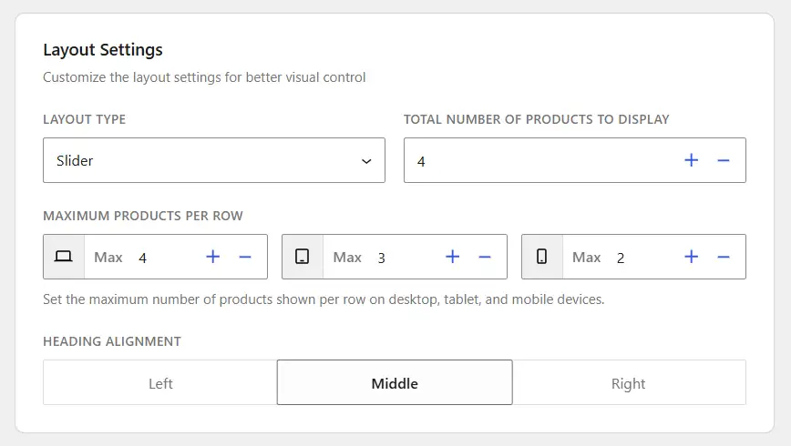 WowRecommend Layout Settings for each Taget page