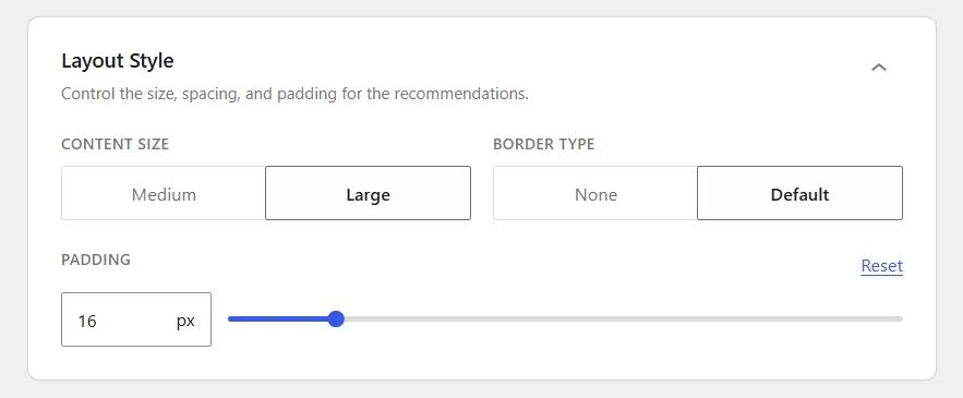 WowRecommend Layout Style customization
