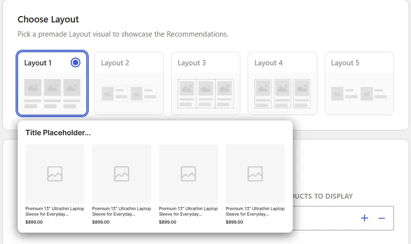 WowRecommend Layout selection