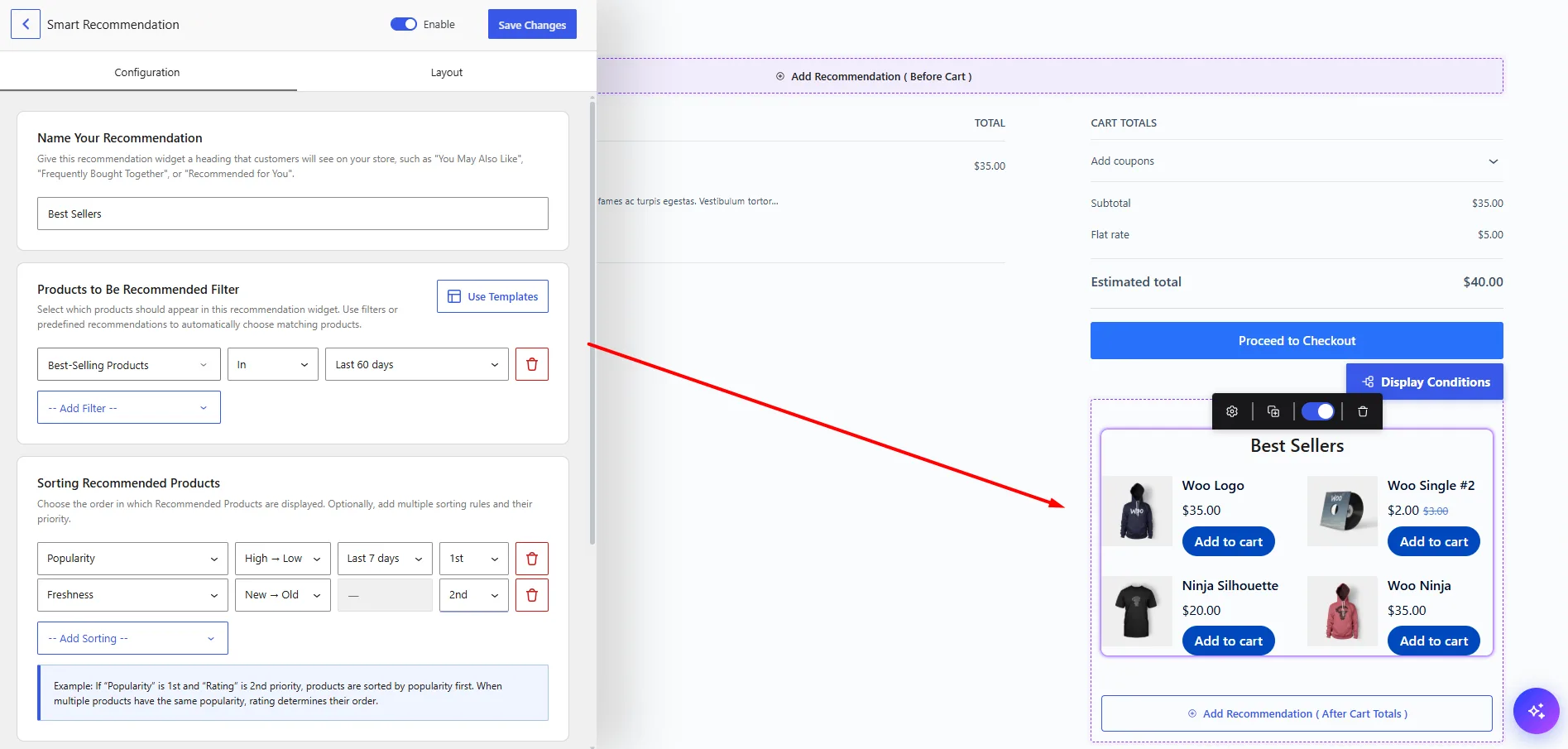 WowRecommend Live Preview Demonstration