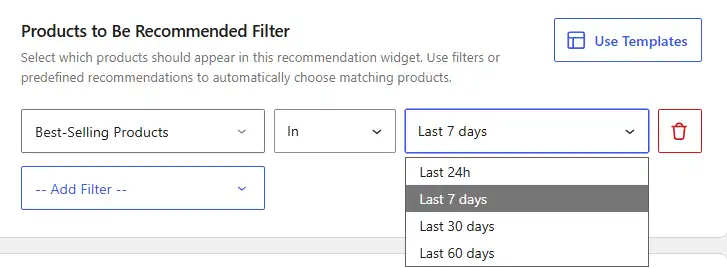 WowRecommend filter by best selling products