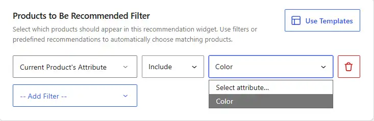 WowRecommend filter by current product's attribute