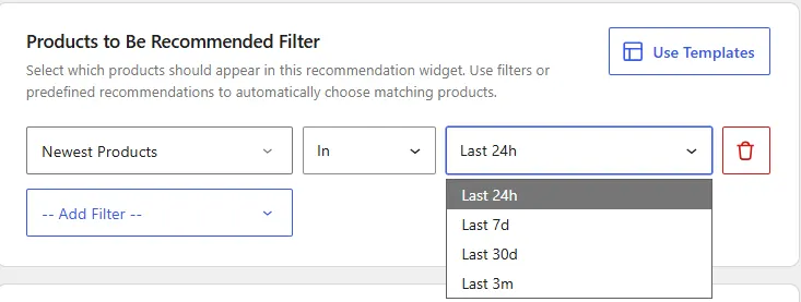 WowRecommend filter by newest products