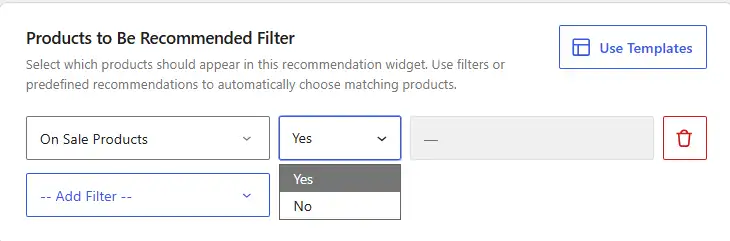WowRecommend filter by on sale products