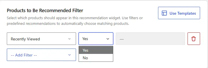 WowRecommend filter by recently viewed