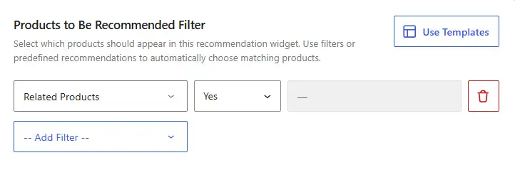WowRecommend filter by related products