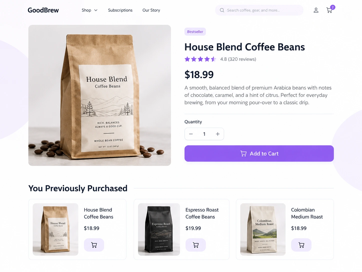 Banner image showing customer previously purchased recommendation