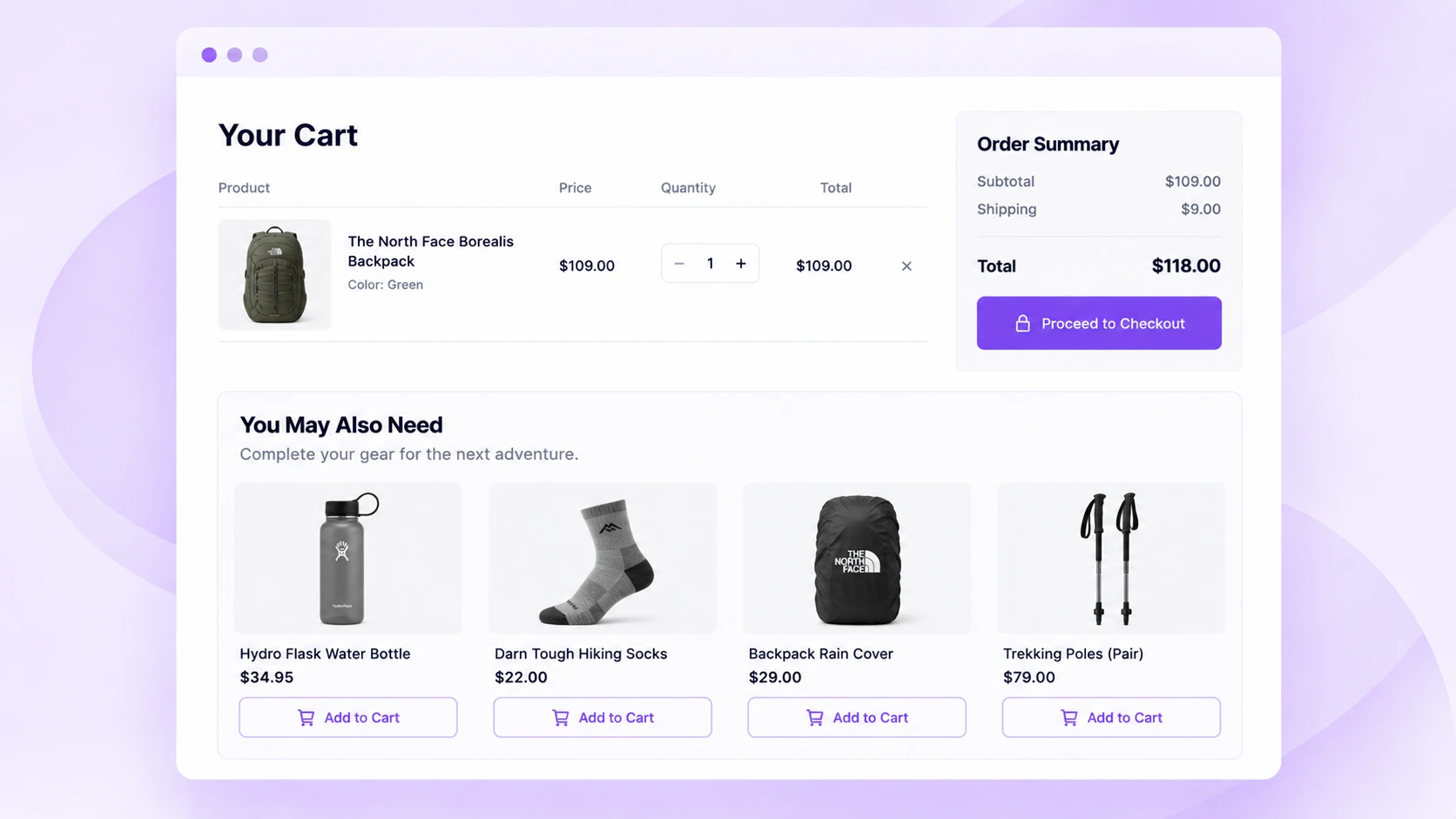 Banner image showing showing cross-sell items
