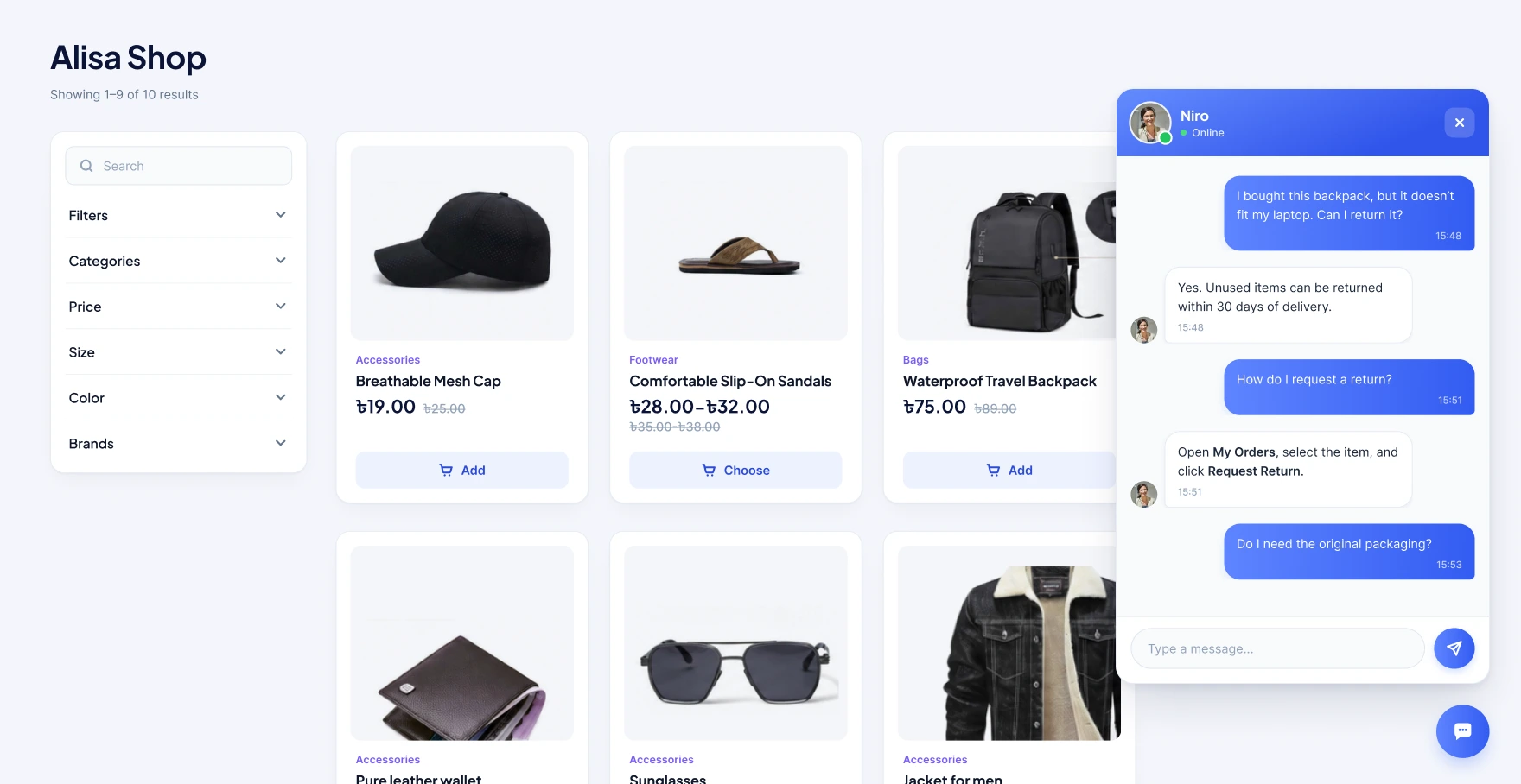 Image showing AI chatbot answering customer query
