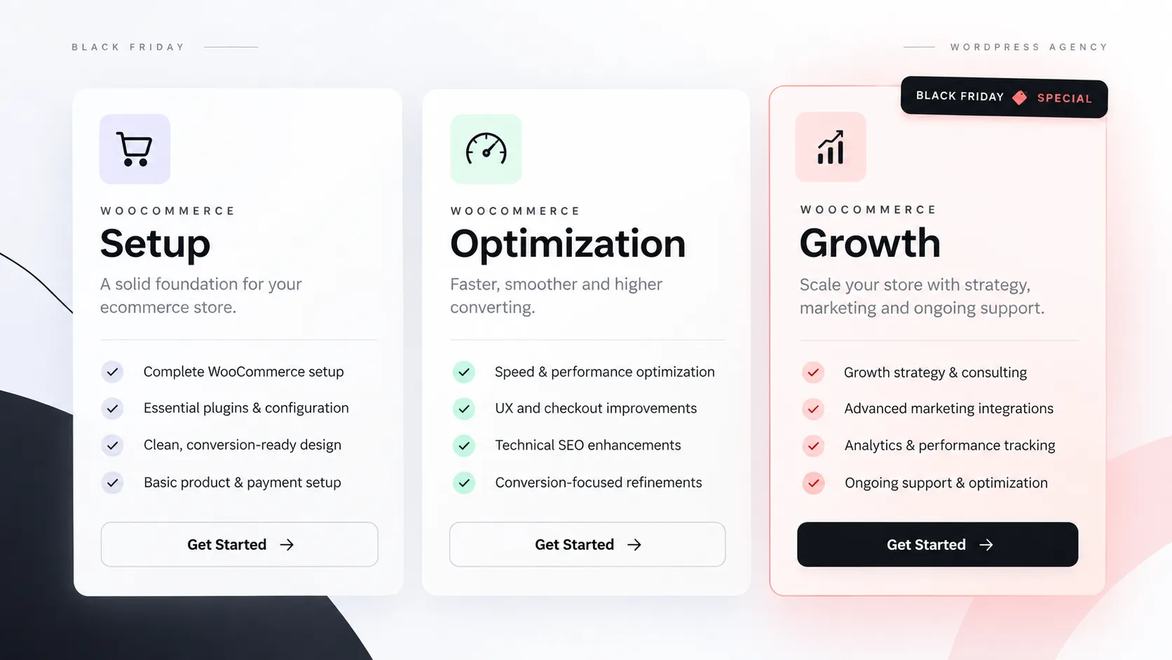 Image showing Black Friday service packages for WordPress agencies