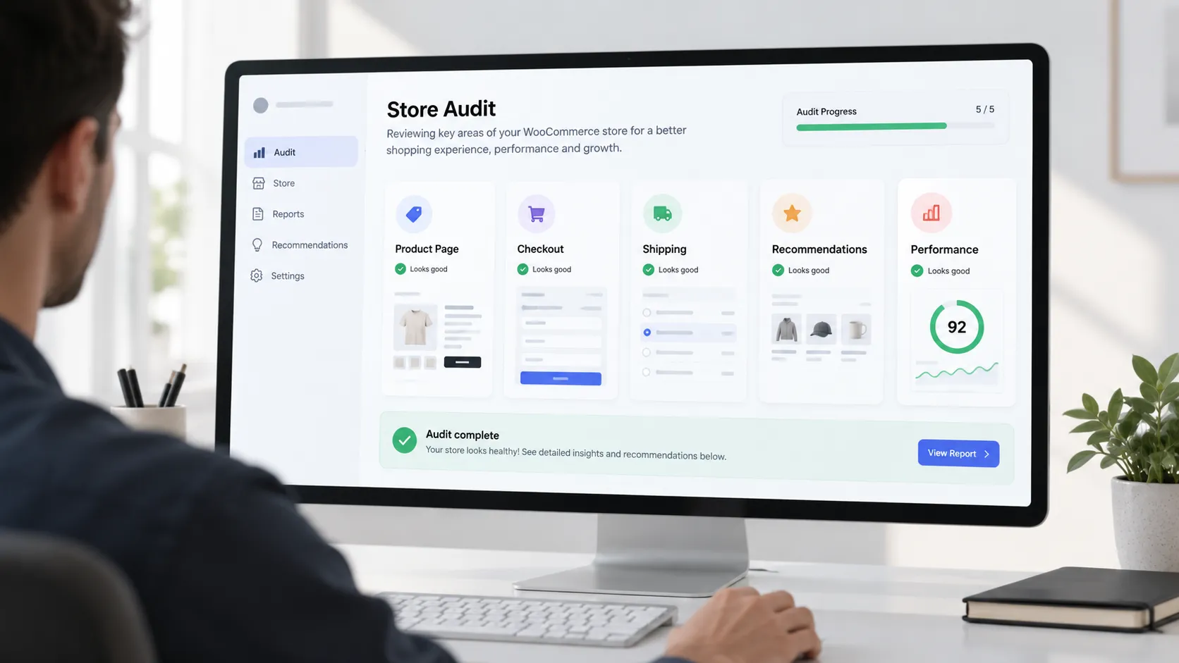 Image showing WooCommerce store audit for WordPress agencies