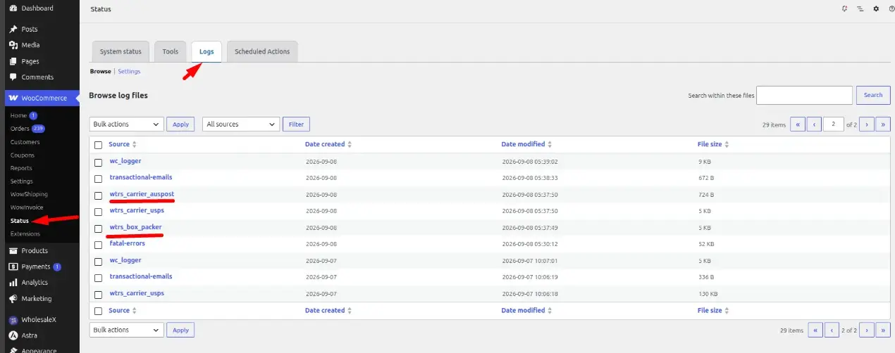 How to Enable Debug Mode & View Shipping Logs in WowShipping